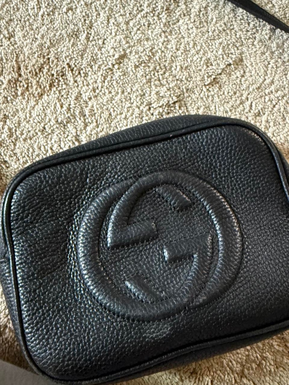 Gucci Soho Black Pebbled Leather Crossbody Bag